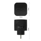 Разветвитель электрический SP-2-USB-B на 2 розетки + 2xUSB 2400mA, без заземл 10А (черный)