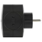 Разветвитель электрический SP-4-USB-B на 4 розетки + 2xUSB 2400mA, без заземл 10А (черный)