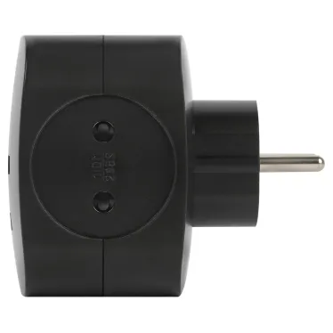 Разветвитель электрический SP-4-USB-B на 4 розетки + 2xUSB 2400mA, без заземл 10А (черный)