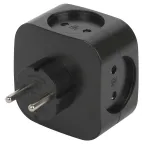 Разветвитель электрический SP-4-USB-B на 4 розетки + 2xUSB 2400mA, без заземл 10А (черный)