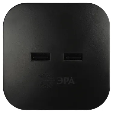 Разветвитель электрический SP-4-USB-B на 4 розетки + 2xUSB 2400mA, без заземл 10А (черный)