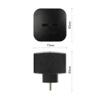 Разветвитель электрический SP-4-USB-B на 4 розетки + 2xUSB 2400mA, без заземл 10А (черный)