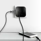 Разветвитель электрический SP-4-USB-B на 4 розетки + 2xUSB 2400mA, без заземл 10А (черный)