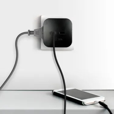 Разветвитель электрический SP-4-USB-B на 4 розетки + 2xUSB 2400mA, без заземл 10А (черный)