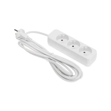 Удлинитель STANDARD 3 гнезда, 3 м, 2х1,0 мм2, б/з, белый