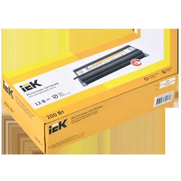 Драйвер LED ИПСН-PRO 200Вт 12 В блок- шнуры IP67 IEK