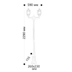 Светильник 8114 2х100W 230V E27 2х(160х160)х2300мм черный