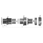 Ввод кабельный Ех ВКВ2МР-НС-К1/2-14-МР22 1Ex db e II Gb X ГОФРОМАТИК
