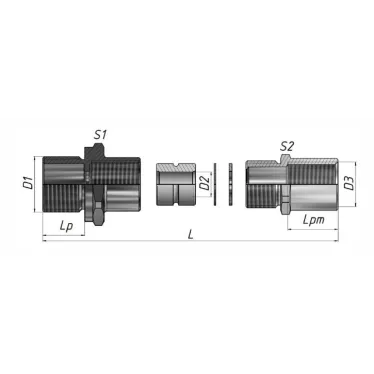 Ех-кабельный ввод ВКВ2ТВ-НР-G1 1/4-М32-26 1Ex db e II Gb X ГОФРОМАТИК