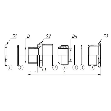 Ех-кабельный ввод ВКВ-ЛС-М32-26 1Ex db e II Gb X ГОФРОМАТИК