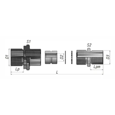 Ех-кабельный ввод ВКВ2ТН-НС-К2 1/2-G2-53 1Ex db e II Gb X ГОФРОМАТИК