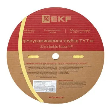 Трубка термоусаживаемая ТУТ нг 12/6 желтая рулон PROxima