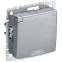 BRITE Розетка с заземлением с защитными шторками и крышкой 16А IP44 РСбш10-3-44-БрА алюминий