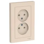                  Розетка ATLASDESIGN двойная без заземления 16А в сборе бежевый
               