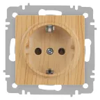 Розетка Intro Accent 6-202-11 2P+E Schuko, 16А-250В, IP20, СУ, cосна