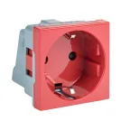                  Розетка 45х45 (2 модуля), с заземлением, красная, прямая
               