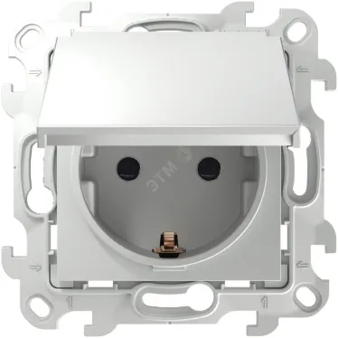 Розетка 2К+З Schuko IP44, белый