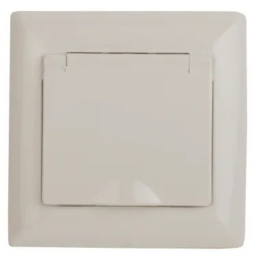 Розетка 2P+E Schuko с крышкой, 16А-250В, СУ, Solo, сл.кость, 4-203-02