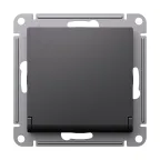 ATLASDESIGN РОЗЕТКА с заземл. со шторками с крышкой, 16А, IP20, механизм, БАЗАЛЬТ