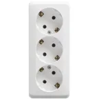                  ЭТЮД Розетка тройная открытой установки с заземлением без шторок 16А 250B, белый
               