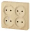 Розетка 4х2P, 16A-250В, ОУ, Эра Эксперт, сосна, 11-2210-11