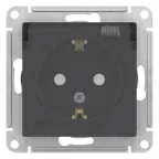                  ATLASDESIGN AQUA РОЗЕТКА с заземл. со шторк с крышк., 16А, IP44, механизм, КАРБОН
               