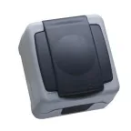                  герметичная серая розетка с крышкой IP55 (винтовой зажим)
               