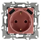 Розетка 2P+E 16A-250В, штор. с 2xUSB 5В-3А, Эра12, медь 12-4109-14