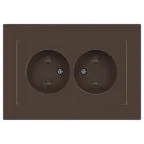 Розетка Intro Accent 6-204-08 2х2P, 16А-250В, IP20, СУ, AL/CU, бронза