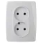 Розетка 2X2P, 16A-250В, винт, Эра12, белый, 12-2117-01