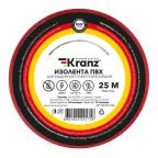 Изолента ПВХ KRANZ 0.13х15 мм, 25 м, красная