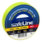                  Изолента ПВХ желто-зеленая 15мм 20м Safeline
               