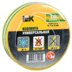                  Изолента 0,13х15 мм желто-зеленая 10 метров | UIZ-13-10-10M-K52 | IEK
               