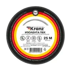                  Изолента ПВХ KRANZ 0.13х19 мм, 25 м, черная
               