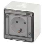 Розетка Эксперт 11-2502-01 2P+E IP55, шторки, 16A-250В, ОУ, белый