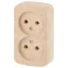 Розетка 2х2P, 16A-250В, ОУ, Polo, сосна, 3-203-11