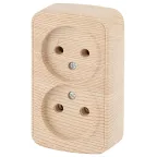 Розетка 2х2P, 16A-250В, ОУ, Polo, сосна, 3-203-11