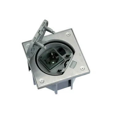Connect Влагостойкая основа IP66 с розеткой с заземлением К45 и коннектором RJ45 катег.5e UTP сталь