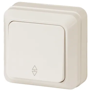 Переключатель Intro Quadro 2-103-02 одноклавишный 10А-250В, IP20, ОУ, Quadro, слоновая кость