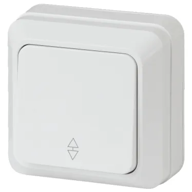 Переключатель Intro Quadro 2-103-01 одноклавишный 10А-250В, IP20, ОУ, белый