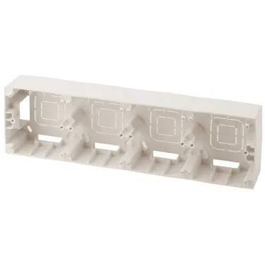Коробка накладного монтажа 4 поста, Эра12, слоновая кость (5/50/300) 12-6104-02