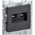                  BRITE Розетка компьютерная двойная RJ45 кат.6 РК11-2-БрГ графит IEK
               