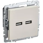                  BRITE Розетка USB A+A 5В 3,1А РЮ10-1-БрКр бежевый
               