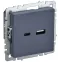 BRITE Розетка USB A+C 18Вт РЮ11-1-БрМ маренго