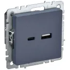                  BRITE Розетка USB A+C 18Вт РЮ11-1-БрМ маренго
               