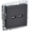 BRITE Розетка USB A+A 3.1А РЮ10-1-БрЧ черный