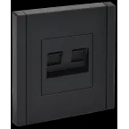                  FORTE@PIANO Розетка компьютерная двойная RJ45 кат.6 FP134 черный IEK
               