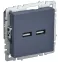 BRITE Розетка USB A+A 3.1А РЮ10-1-БрМ маренго