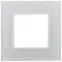 Рамка для розеток и выключателей Elegance 14-5101-01 на 1 пост, стекло, Эра Elegance, белый+белый