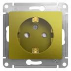 GLOSSA розетка с заземлением со шторками фисташковый